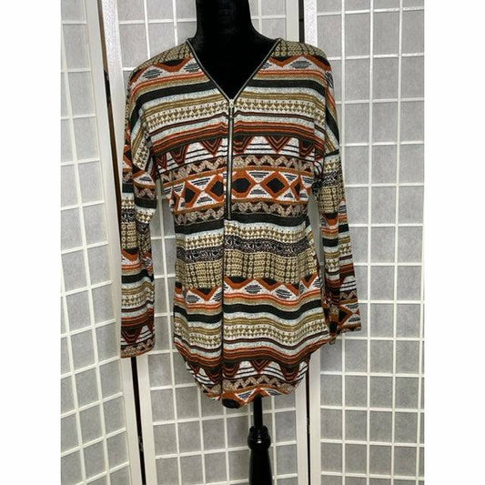 Navaho Print 1/2 Zipper Top