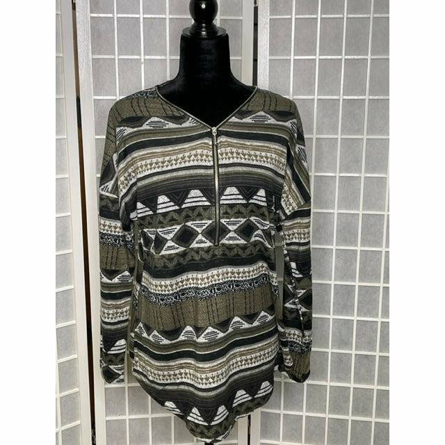 Navaho Print 1/2 Zipper Top
