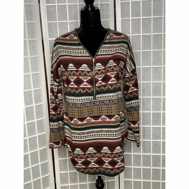 Navaho Print 1/2 Zipper Top