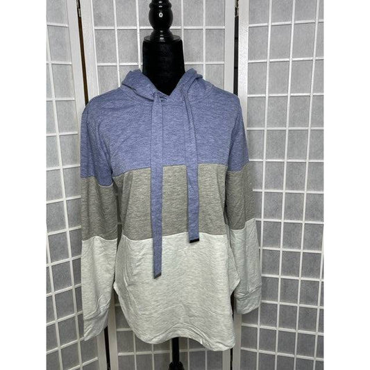 Colorblock Hoodie - Light Blue
