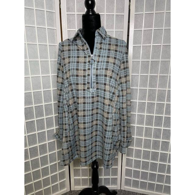1/2 Zip Plaid Tunic