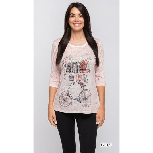 3/4 Sleeve Light Sleeve - Eiffel Tower Design