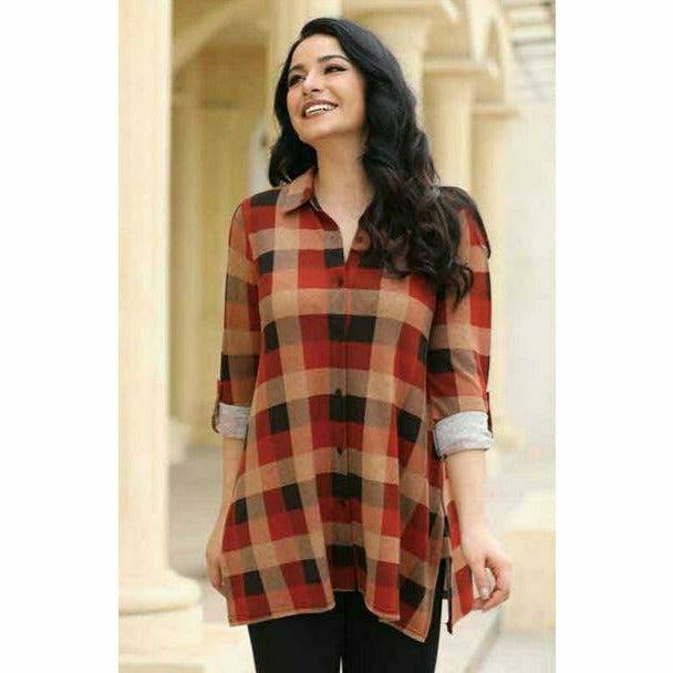 Plaid Button Shirt Regular and Plus Size