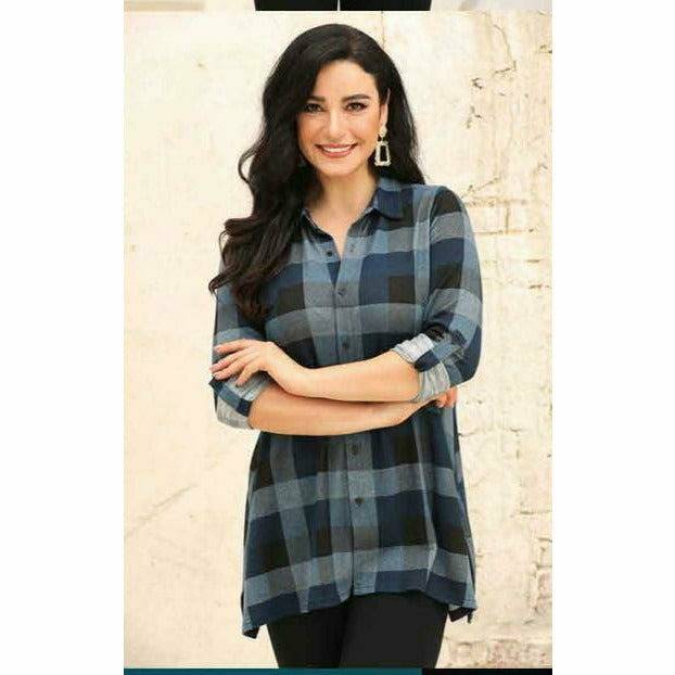 Plaid Button Shirt Regular and Plus Size