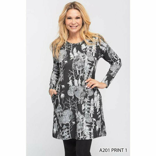 White/Black Long Tunic Dress
