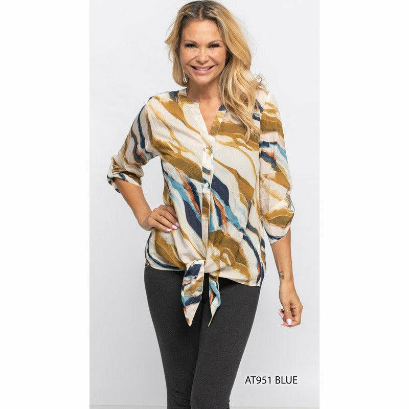 Wave Print Blouse