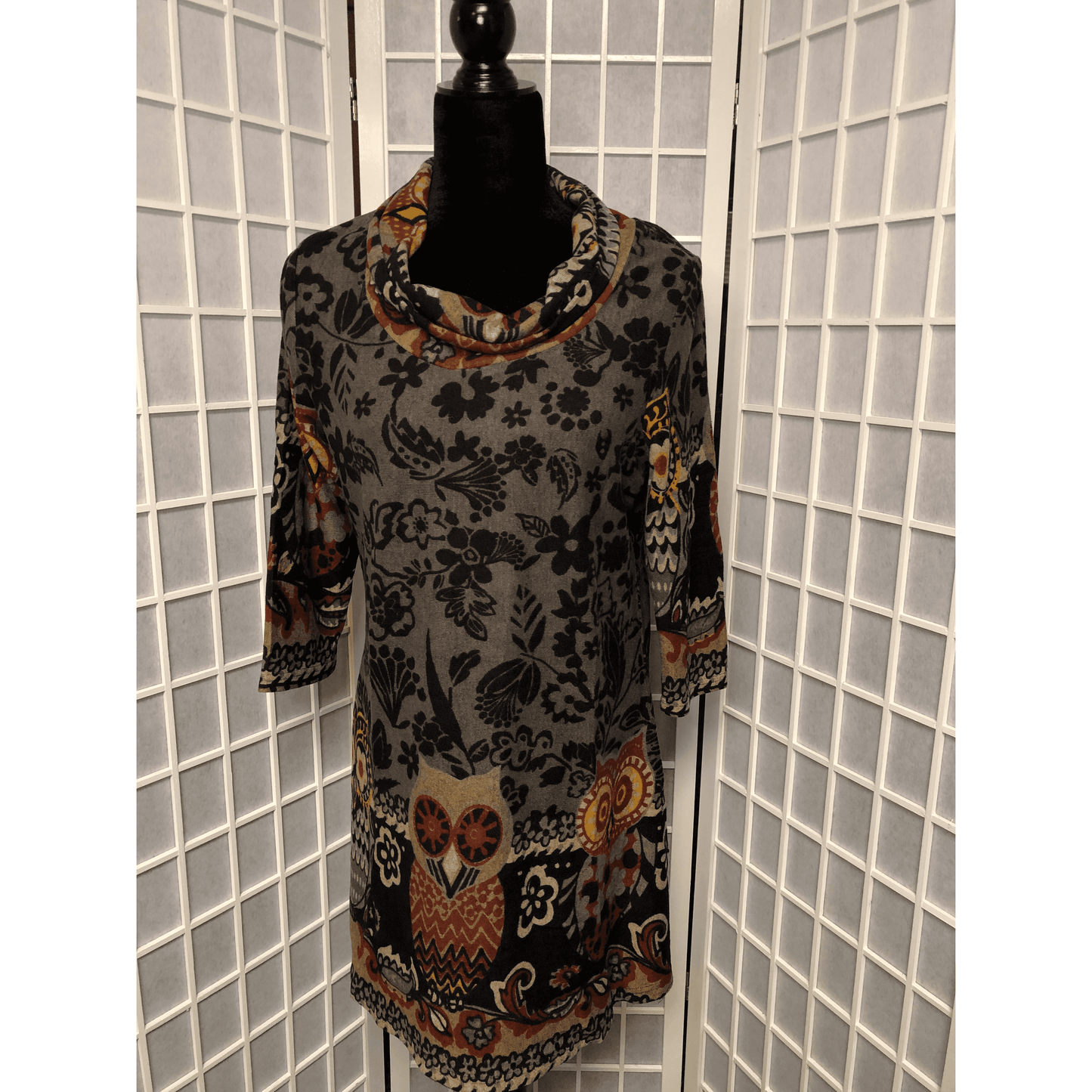 Tunic - Cowl Neck - Brown