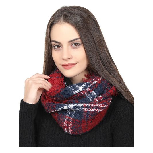 Plaid Infinity Loop Scarf - Various