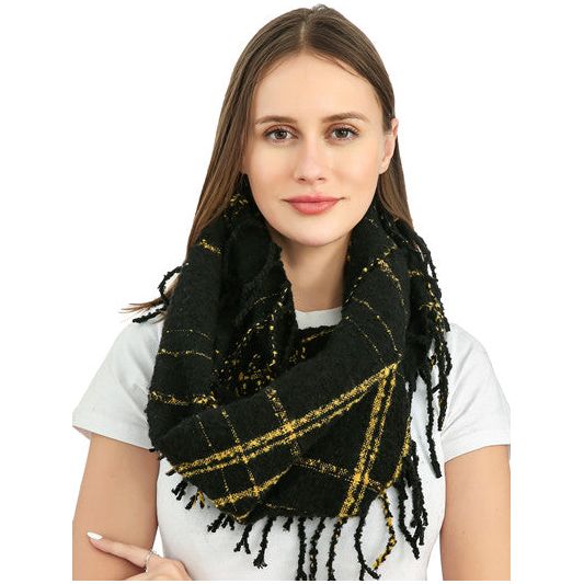 Plaid Infinity Loop Scarf - Various