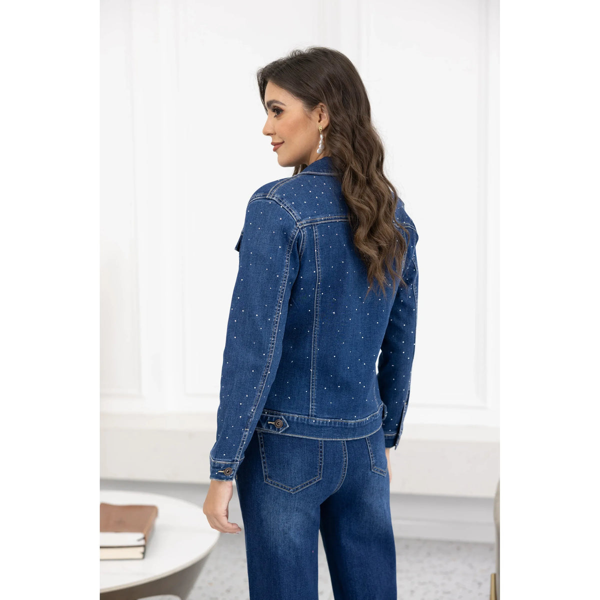 Dark Wash Diamond Denim Jacket