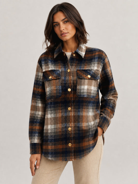 Check Shacket - Sienna