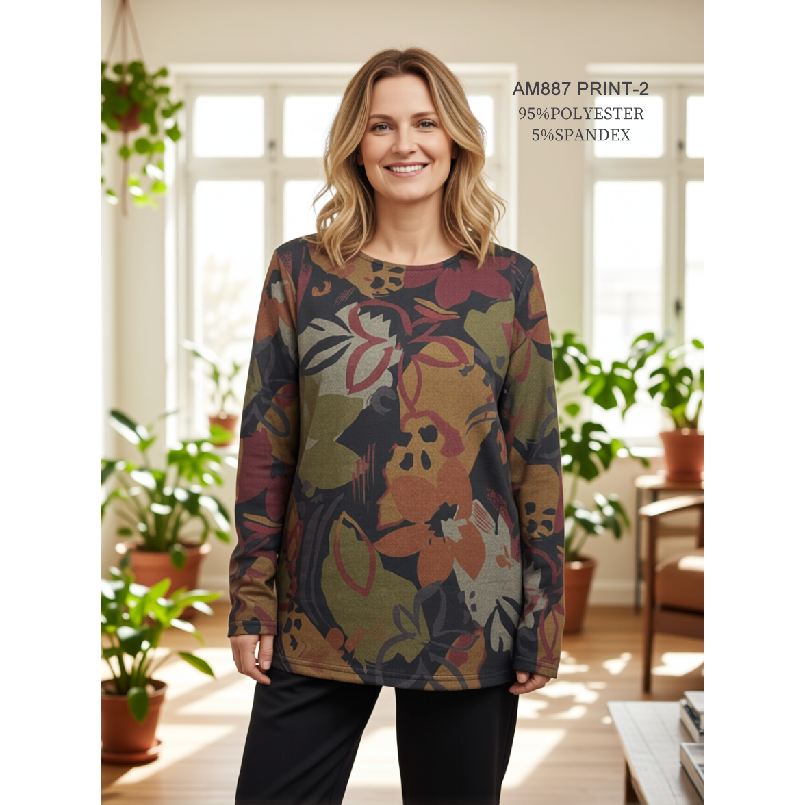 Long Sleeves Patterned Tops