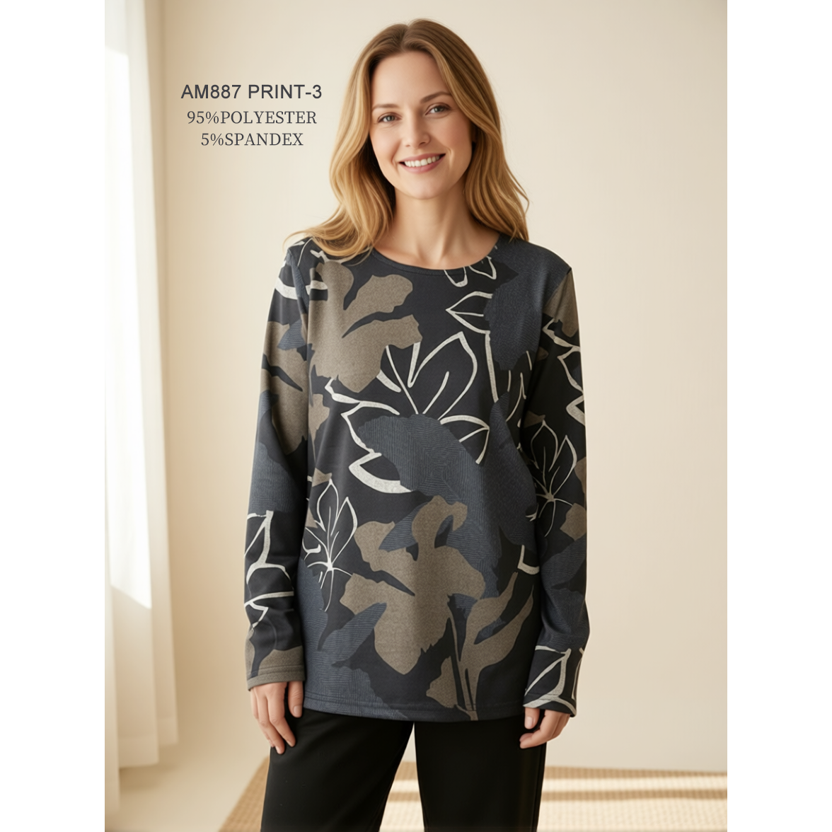 Long Sleeves Patterned Tops