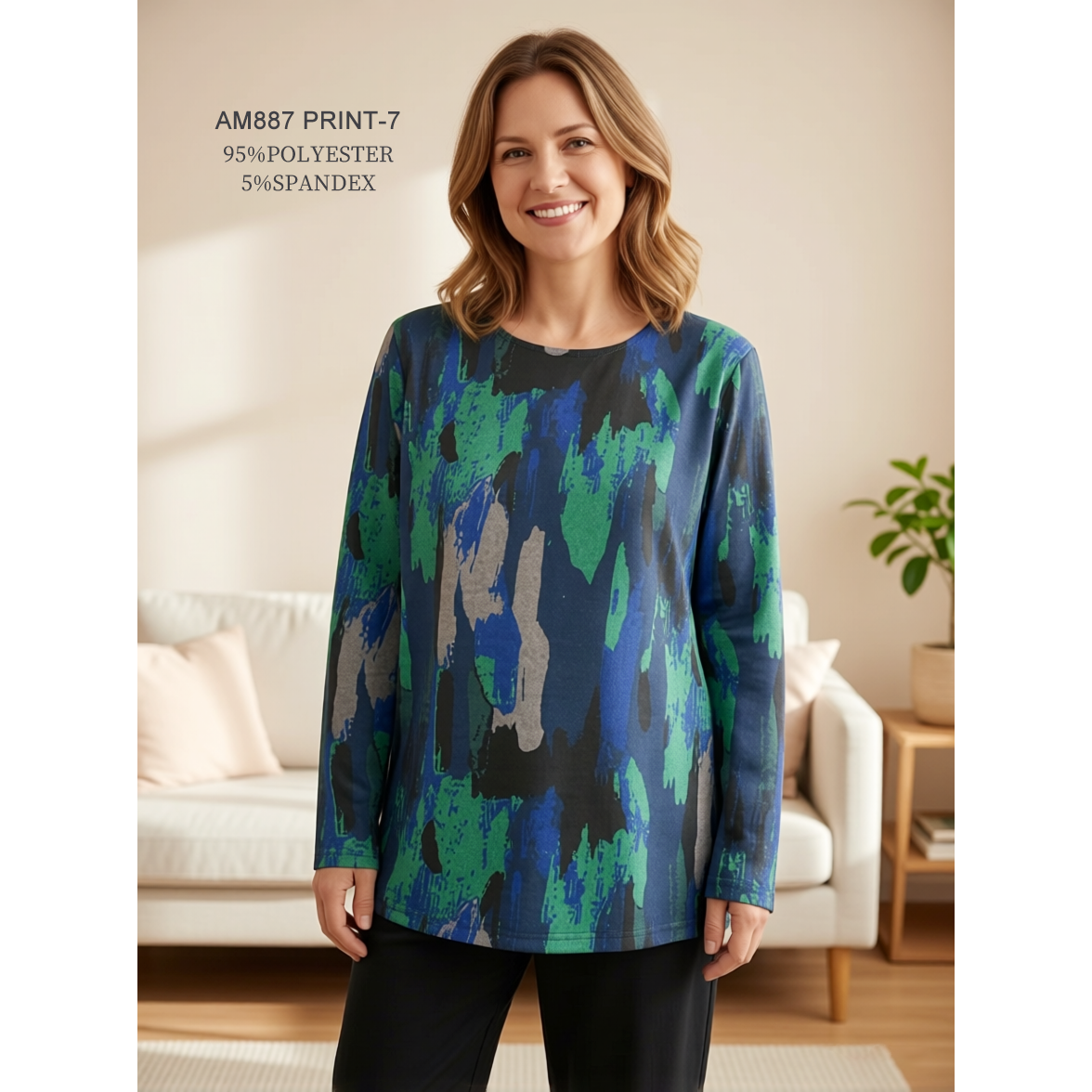 Long Sleeves Patterned Tops