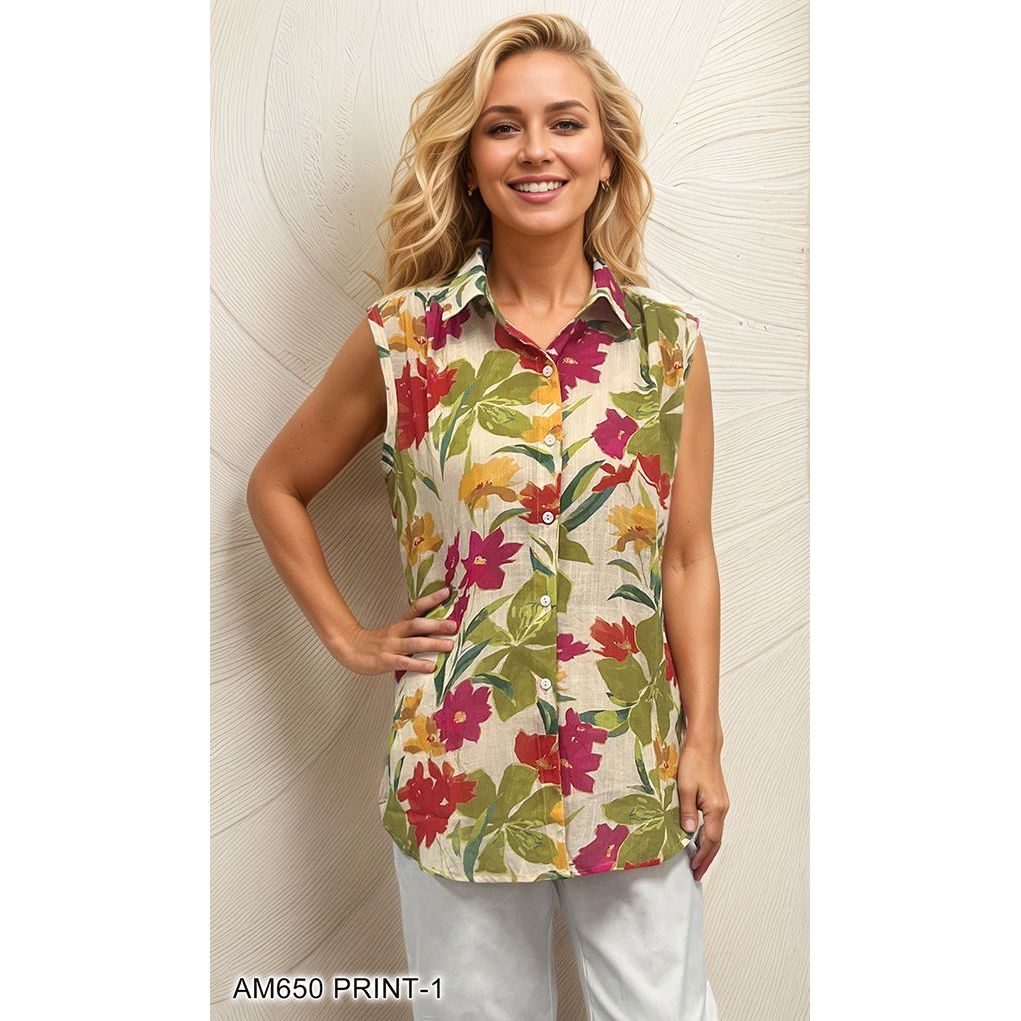 Floral Sleeveless Blouses