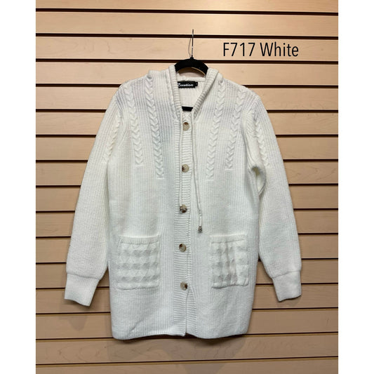 Hooded Cable Knit Sweater