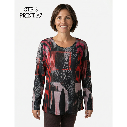 Traditional Long Sleeve Top - Print A7