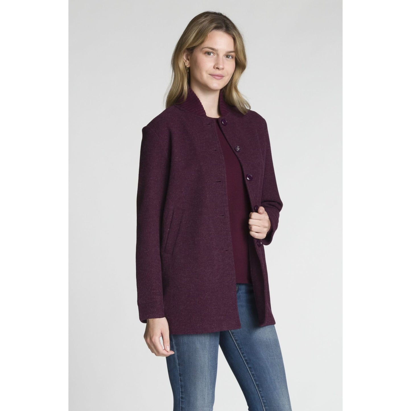Long Sleeve Button Front Jacket with Pockets