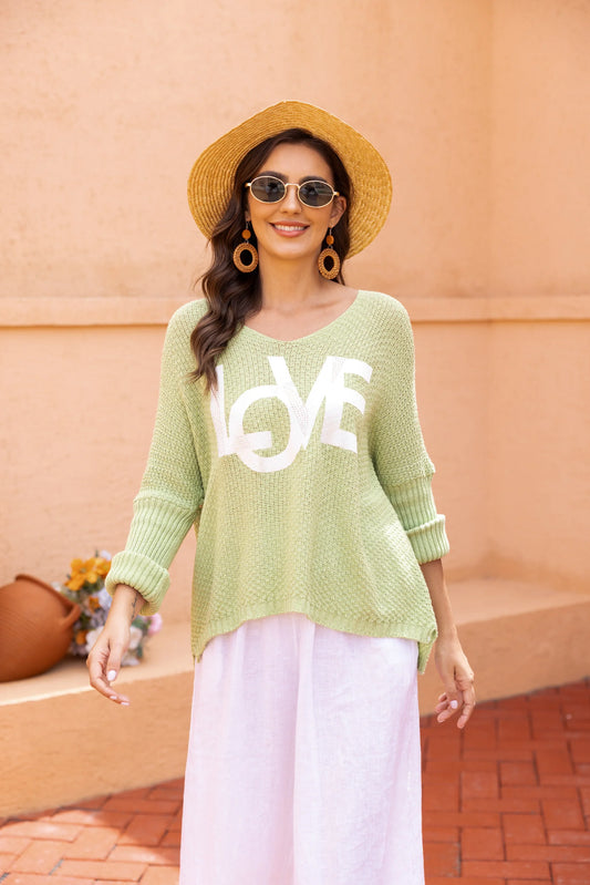 Knit Sweater - "Say Love"