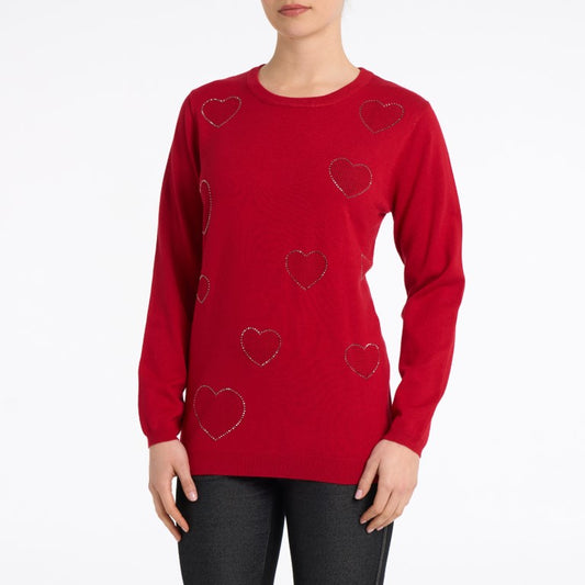 Pullover with Hotfix Hearts
