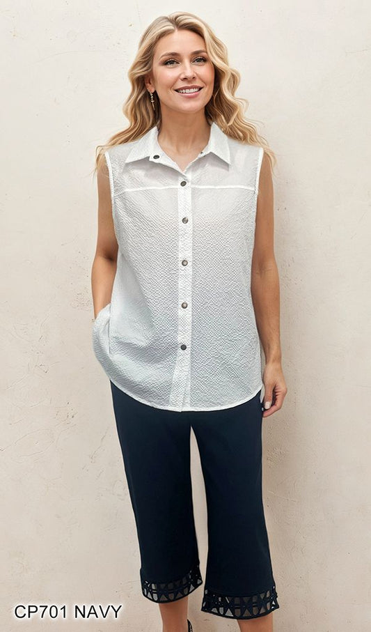 Capris with Cut Out Accent