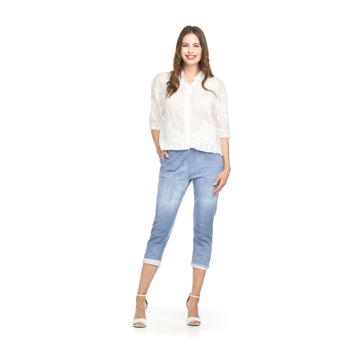 Denim Stretch Cotton Pant - Light Denim or Dark Denim