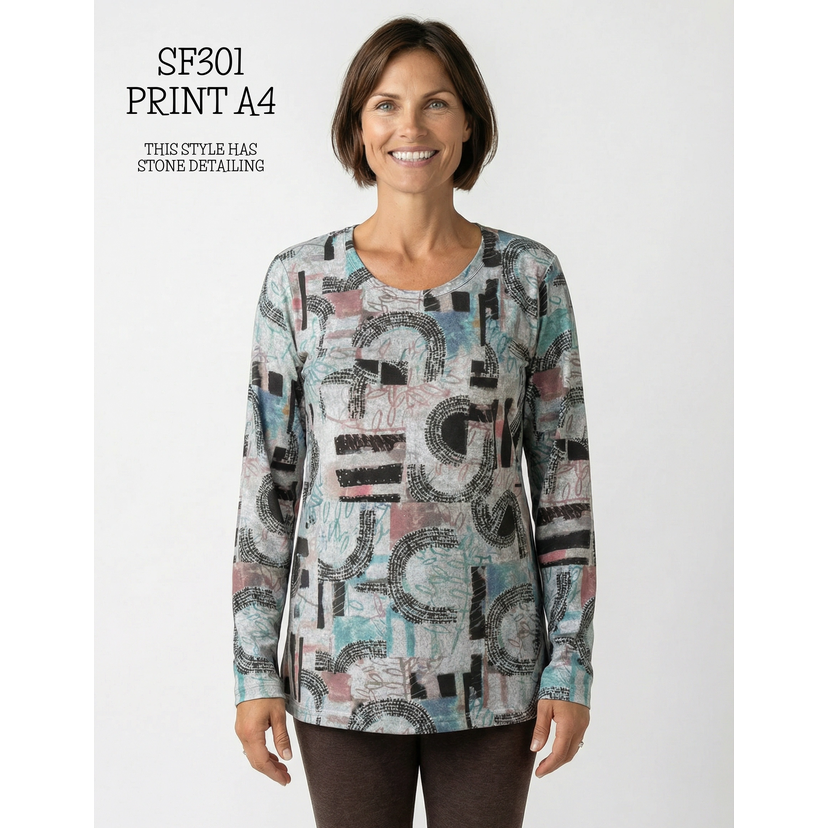 Traditional Long Sleeve Top - Print A4