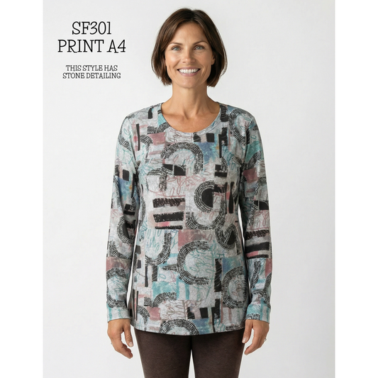 Traditional Long Sleeve Top - Print A4