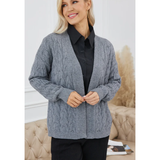 Horseshoe Cable Knit Cardigan