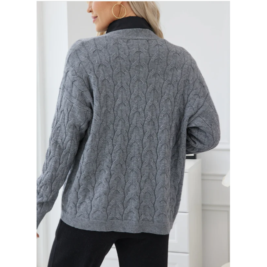 Horseshoe Cable Knit Cardigan