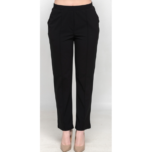 Travel Wear Straight Leg Pant with Back Pockets