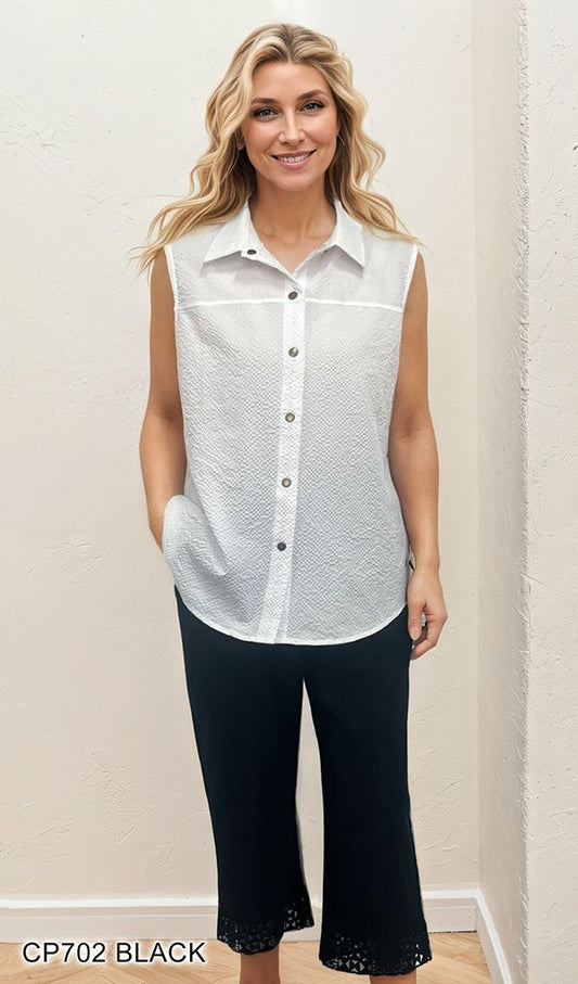 Capris with Cut Out Accent