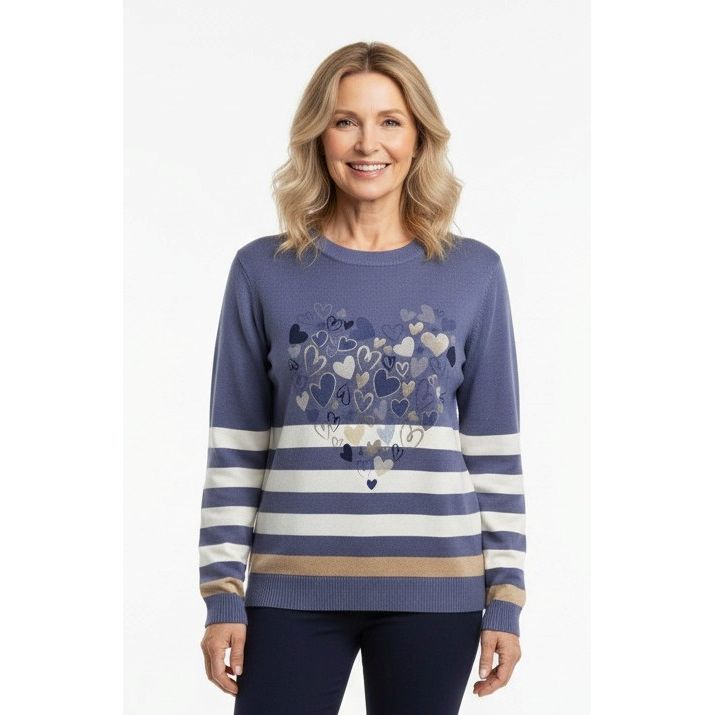 Light Weight Dress Sweater - Heart Pattern