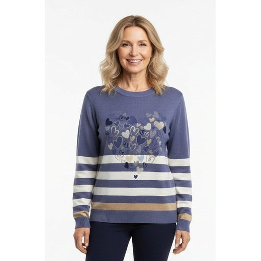 Light Weight Dress Sweater - Heart Pattern