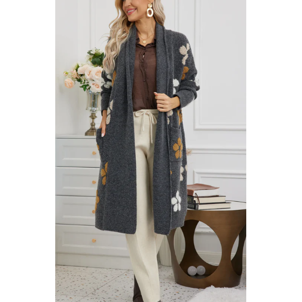 3D Tufted Jacquard Cardigan