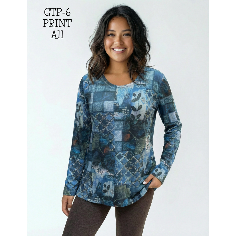 Traditional Long Sleeve Top - Print A11