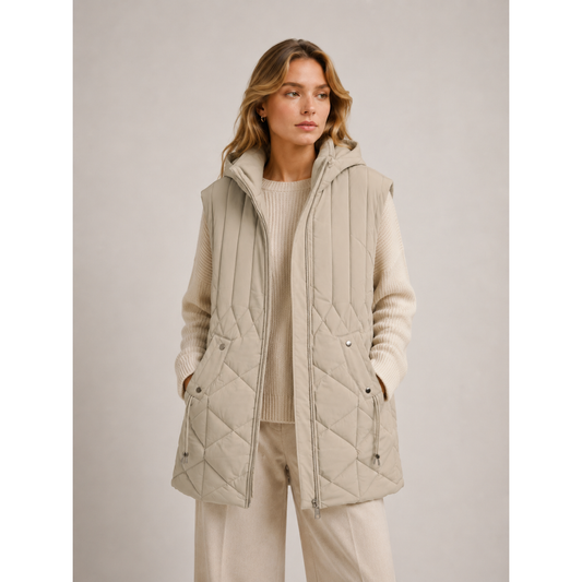 Quilted Layering Vest - Sage, Beige, Khaki,Black