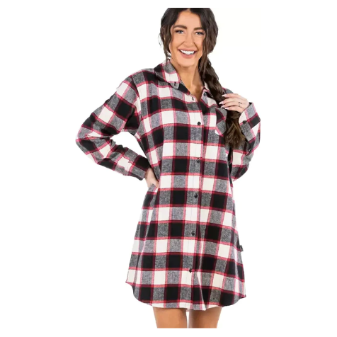 Long Sleeve Oversize Flannel Sleepshirt