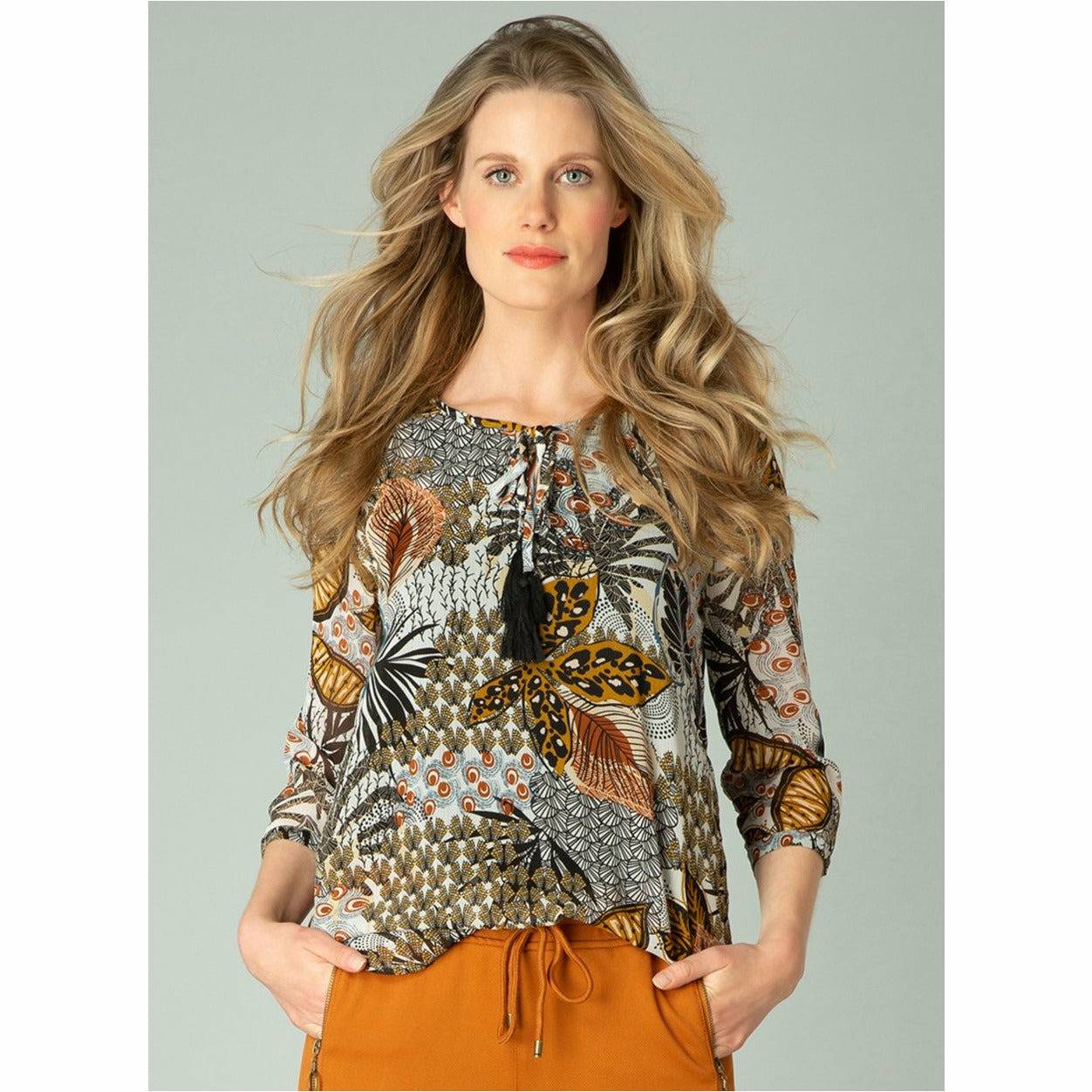 2 Pce Blouse with Floral Print