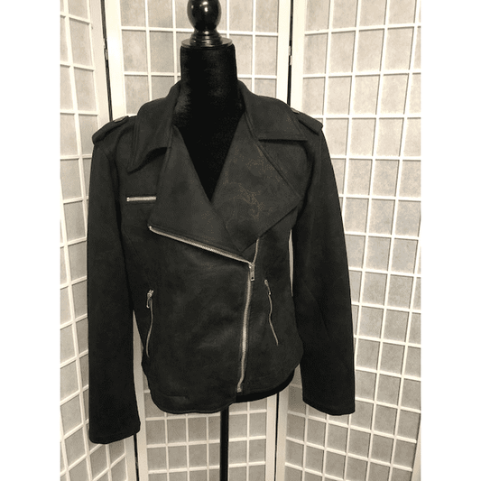 Jacket- Motorcycle Style Zipper - Regular and Plus Size