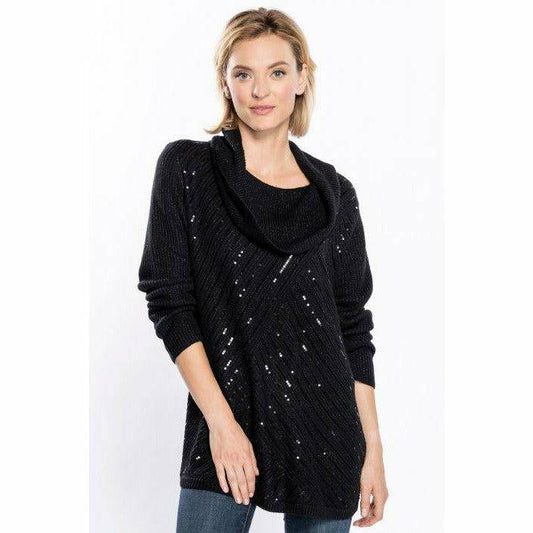 Cowl Neck Sequin Sweater