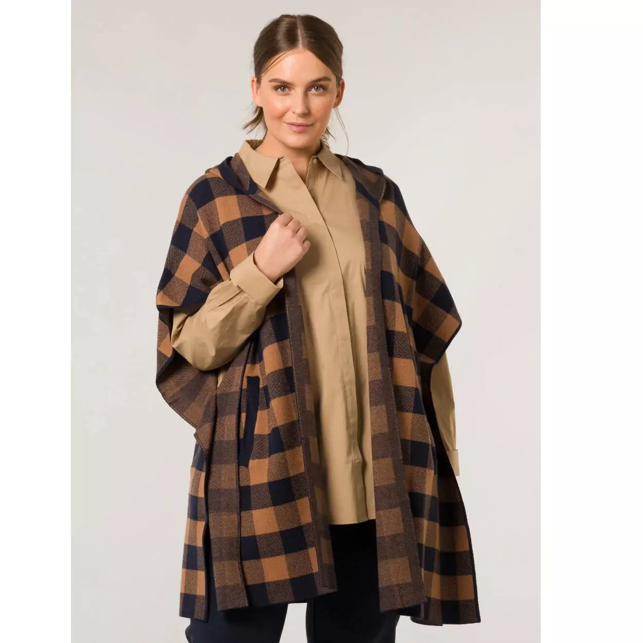 Fall Style Plaid -Hooded Coverup/Cardigan Plus size