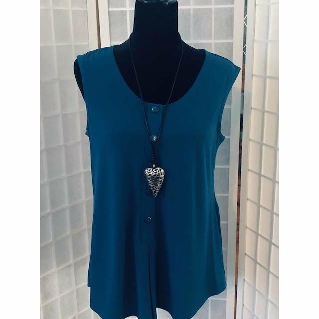 Sleeveless Buttoned Blouse