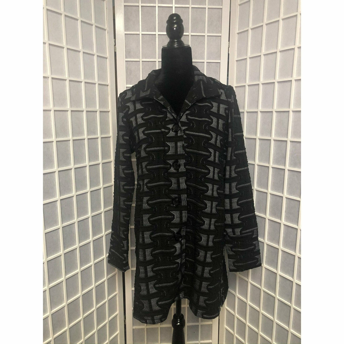Pattern Collared Coat