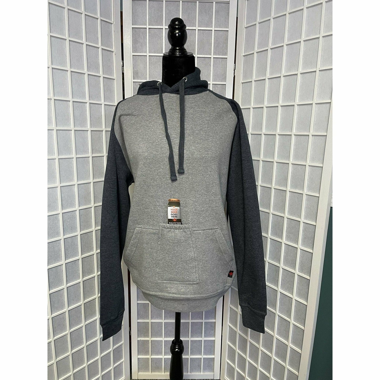 Hoody - Two Tone Beer/Phone Pouch -Plain