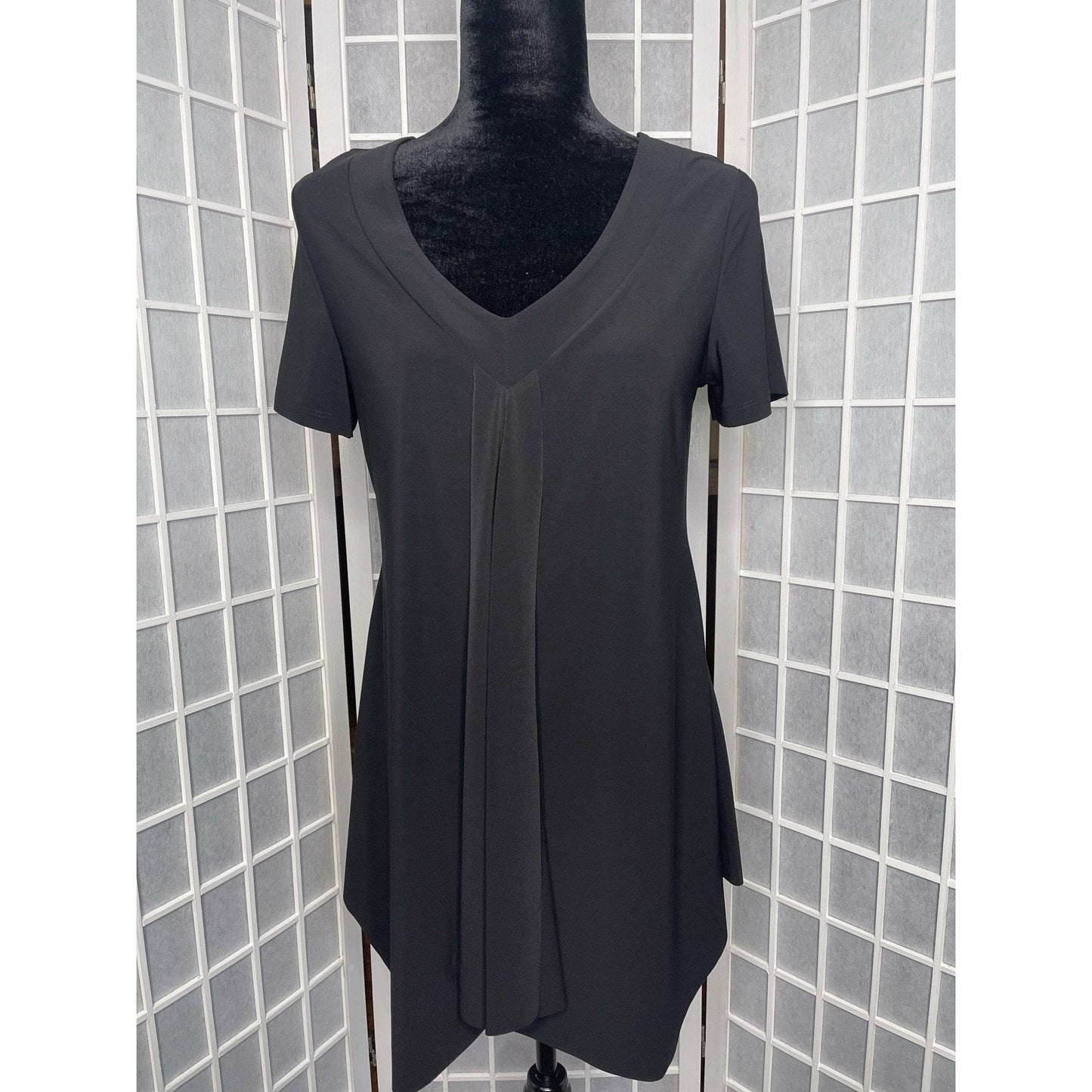 Short Sleeve Tunic with Cascade Front