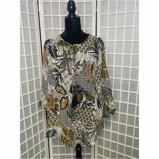 2 Pce Blouse with Floral Print