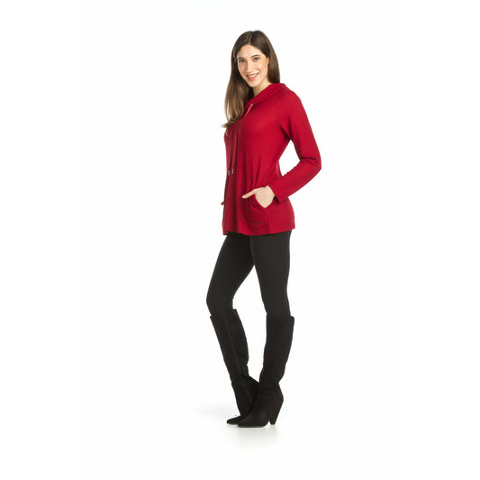 Waffle Knit Cowl Neck Tunic