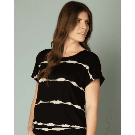 Best Sliming Tunic - Short Sleeve with Stripe